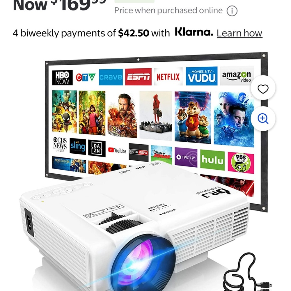 White Portable Projector - Picture 2 of 16